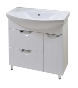 Тумба МИЛЛИ 80 с 2 ящиками + раковина Балтика 80