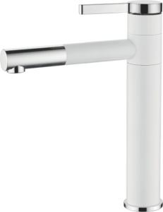 Смеситель для раковины белый, высокий L1152-2 латунь