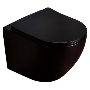 Унитаз подвесной Azario Grado безободковый +сиденье с микрол. черный мат.