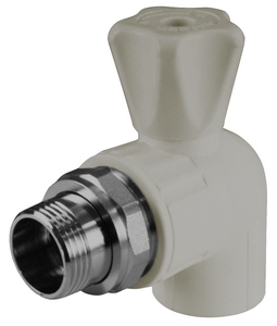 Кран шар. с полусгоном PP-R угловой VALFEX Серый прав