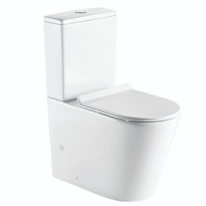 Унитаз напольный безободковый в комплекте с бачком и сиденьем микролифт AZ-2154  Размер 690*385*840