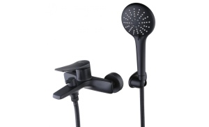 Смеситель для ванны с коротким изливом Lemark Бронкс LM3714BL, черный