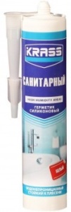 Герметик силикон. санит. KRASS бел.300 мл