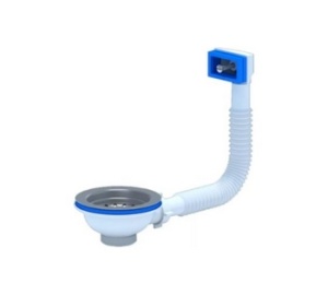 Перелив Ани гибкий для мойки 3 1/2"  с прямоуг.. вертик. корпусом N305S