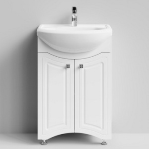 Тумба "АДАМ" 55 белая с раковиной Альфа 55