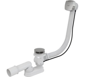 Сифон для ванны авт. комплект , хром  пластик квадр.перел.  Alca Plast А51CRM