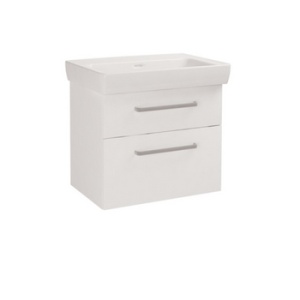 Тумба Q MAX  70 S  подвесная белый глянец +умывальник Дрея Q 70 (60155+191645)