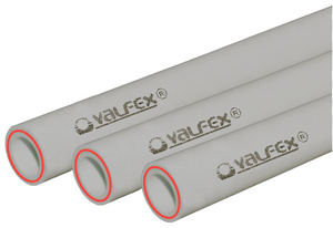 Труба арм. стекловолокном PP-R PN20 (SDR7,4) VALFEX Серый прав