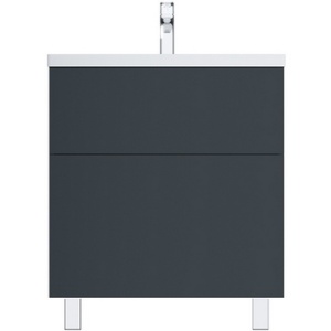 Тумба напольная 2 ящ. 75 см AM PM GEM М90FSX07522GM32 графит + раковина M90WCC0752WG