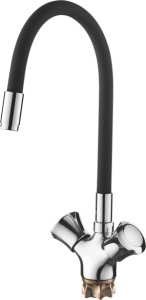 Смеситель для кухни c сил. изливом черн. L4022-2 латунь