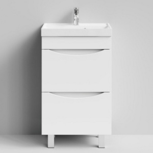 Тумба "Лайт" 50 см Белая с раковиной Классик 50