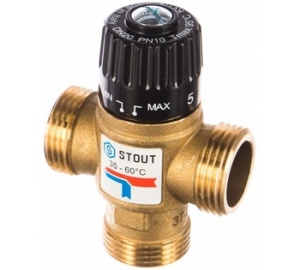 Термостатический смесительный клапан STOUT для систем отопления ГВС 1" 0120-166025