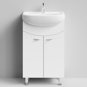 Тумба "Эльба" 50 см Белая с раковиной Уют 50