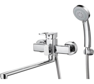 Смеситель для ванны цинк длин. L-излив встроен. диверт. G-LAUF GOR7-A058 (1/8)