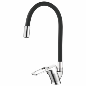 Смеситель для кухни LEDEME L4182-2 черный+хром, латунь