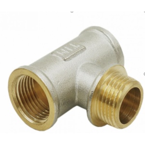 Тройник TIM ш/ш/г 1/2" ТМMF222N никель