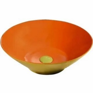 Фигурный умывальник MELANA 800-Т4006 В6+В3 желто-красный