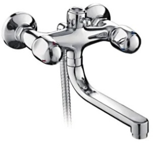 Смеситель для ванны+ кор. излив L3186 латунь