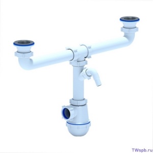 Сифон Ани-Грот 1 1/2"х40 двойной с отвод. с/м А 3500