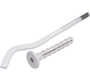 Кронштейн анкерный 7х180 мм (белый с дюб.) круглый/плоский Кронштейн анкерный 7х180 мм (белый с дюб.) круглый/плоский