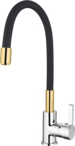 Смеситель для кухни L4898-10 черный/зол. латунь