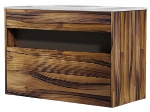 Тумба подвесная,1 ящ. 100 см AM PM Funs, цвет дерево текстурн-ое М8FFUX1001OF + Раковина M8FWPC1000W