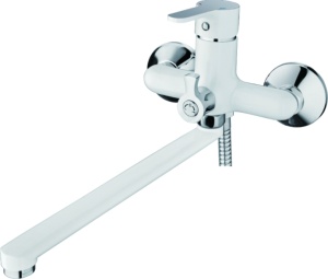 Смеситель для ванны+  длин. излив. L2203W латунь