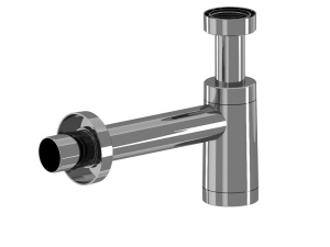 Сифон АНИ, бутылочный с переходной трубкой D40, пластиковый корпус, металлизированный, BRB1004