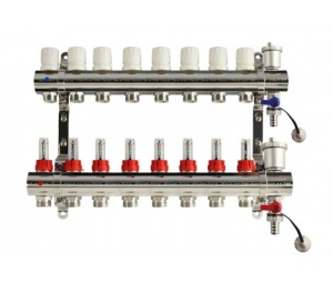Коллекторная группа TIM 1" 8 вых.  с расх. без кранов (КС008)