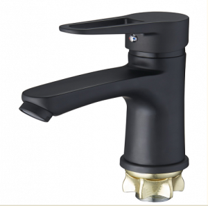 Смеситель G-LAUF д/умыв. цинк на гайке кор.излив картридж 35 черный маовыйNUD1-A045YB