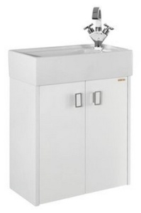 Тумба "Твист" 50 см Белая с раковиной Твист 50