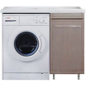 Тумба для постирочной 1100 чаша справа+мойка акрилов.