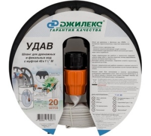 Шланг для дренажных и фекальных вод "УДАВ" 40-1 1/2 Джилекс (бухта 20 м.) Шланг для дренажных и фекальных вод "УДАВ" 40-1 1/2 Джилекс (бухта 20 м.)
