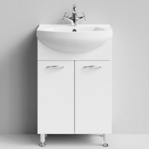 Тумба "Колумбия" 55 см Белая с раковиной Альфа 55