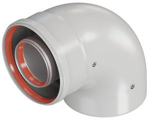 Колено 90° Ø60/100мм (коаксиальное) промежут.(наружный Ø100мм мама/папа) однонаправленный  KRATS