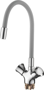 Смеситель для кухни c сил. изливом серый L4022-9 латунь