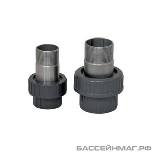 Муфта разъемная ПВХ 50 х1 1/2" с вставкой из нерж. стали