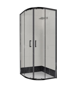 Душевой уголок 90*90*185 RGW СL-53-B полукруг/черный/прозрачное 6мм