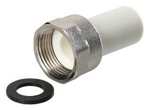 Штуцер с нак. гайкой внутр.р. PP-R Ø20х3/4" VALTEC Белый (10/200)