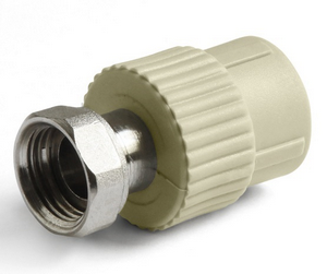 Муфта комб. с метал. встав. и нак. гайкой PP-R PRO AQUA Серый 2