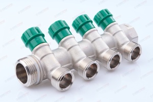 Коллектор вентильный TIM 1-3/4Н-4 выхода без евроконуса (3/12)