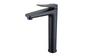 Смеситель для умывальника высокий монолитный Lemark Бронкс LM3709BL, черный