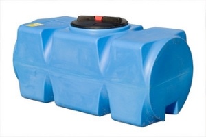 Бак 500 л. горизонтальный с фланцем и крышкой синий (Т500ГФК23)