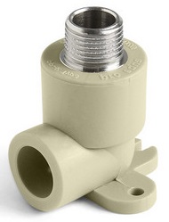 Уголок комб. с креплением нар.р. PP-R PRO AQUA Серый прав