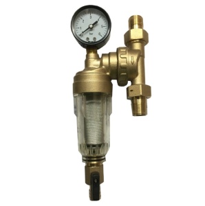 Фильтр с манометром TIM JH1002W3 1/2" со стеклянным корпусом (1/12 шт)