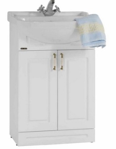 Тумба "Капри" 55 см белая с раковиной Классик 55