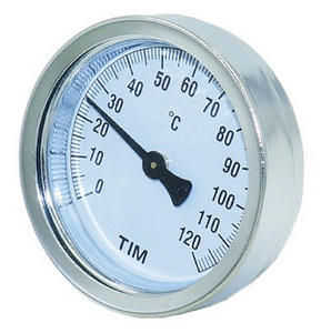 Термометр накладной TIM с пружиной, d63 мм, 0-120С Термометр накладной TIM с пружиной, d63 мм, 0-120С
