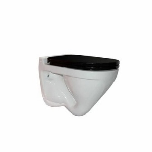 Унитаз подвесной Аттика Колор Блэк + сиденье с микролифтом бел/черн (SL700005)