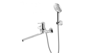 Смеситель универсальный с плоск. изливом 350 мм Lemark Минима LM3851С, хром