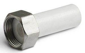 Штуцер с нак. гайкой внутр.р. PP-R PRO AQUA Белый